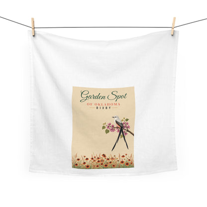 Bixby Oklahoma Tea Towel | Scissortail and Wildflower Flour Sack | Garden Spot Hostess Gift