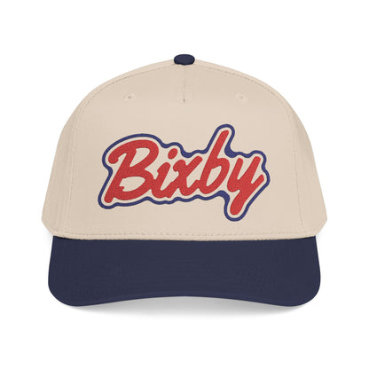 Bixby Spartans Retro Script Embroidered Mid-Profile Snapback Cap – Structured Ball Cap