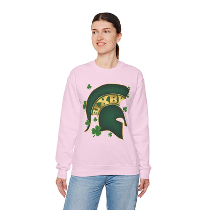 St. Patty's Good Luck Spartan Helmet Adult Gildan Sweatshirt