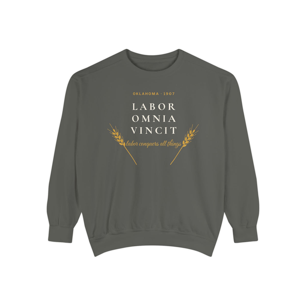 Labor Omnia Vincit Oklahoma Crewneck Sweatshirt | Comfort Colors