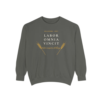 Labor Omnia Vincit Oklahoma Crewneck Sweatshirt | Comfort Colors