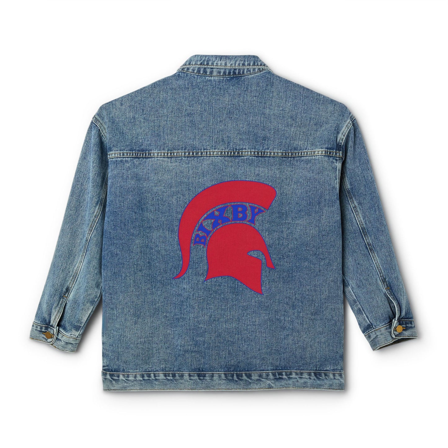 Women's Denim Jacket Spartan Red Logo