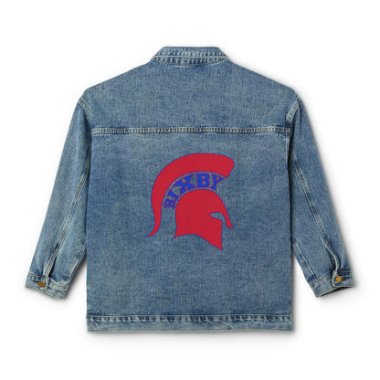 Women's Denim Jacket Spartan Red Logo