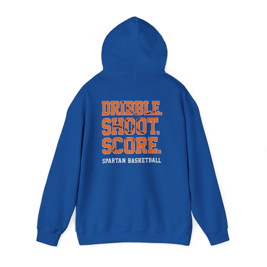 Dribble. Score. Shoot. Spartan Basketball Gildan Hoodie