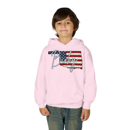 Oklahoma Flag Bixby Script Youth Hoodie