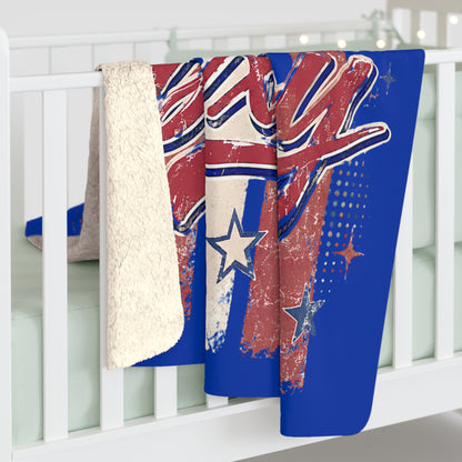 Spartans Bixby Sherpa Blanket – Vintage Red, White & Blue Team Throw