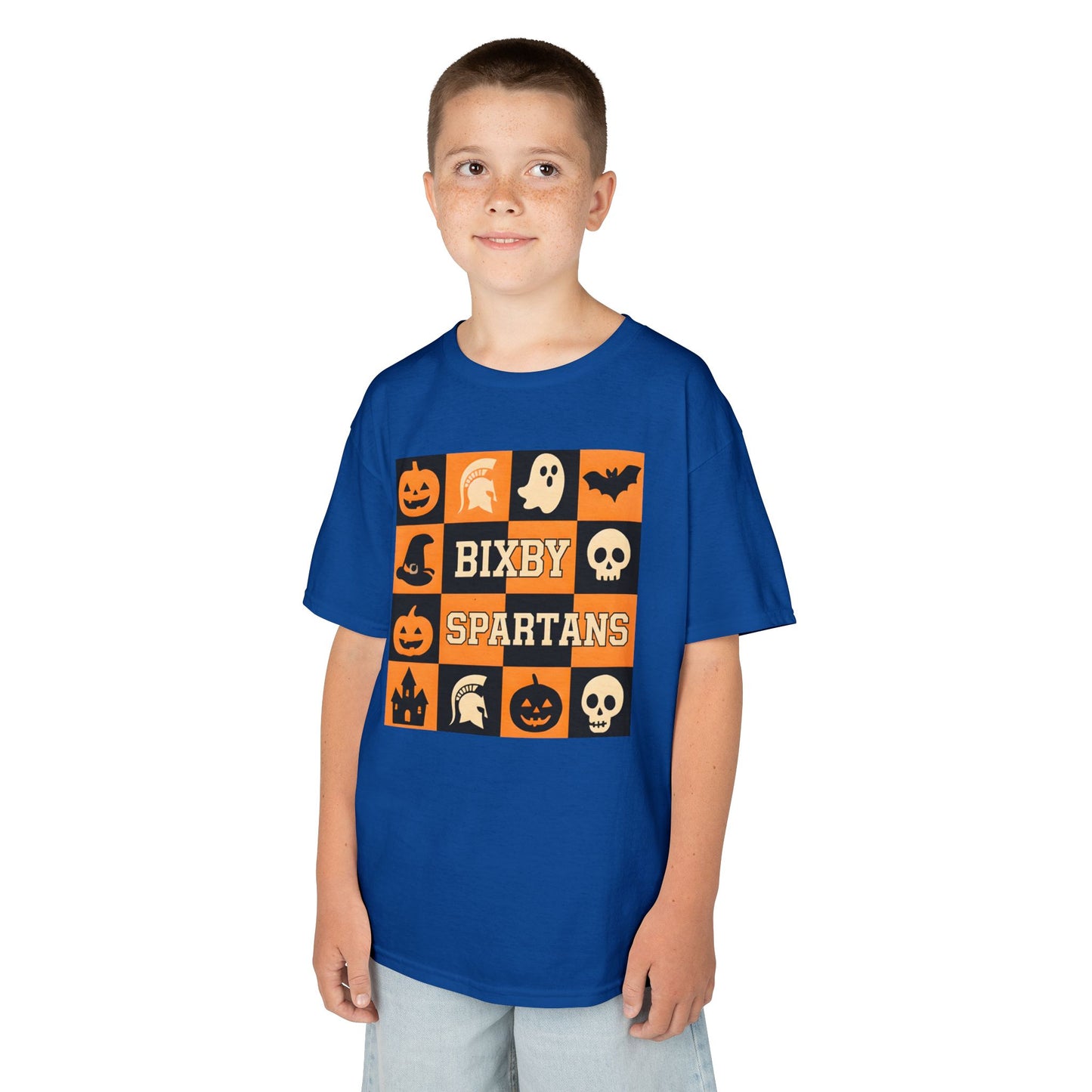 Spartan Halloween Checkerboard Youth Gildan Tee
