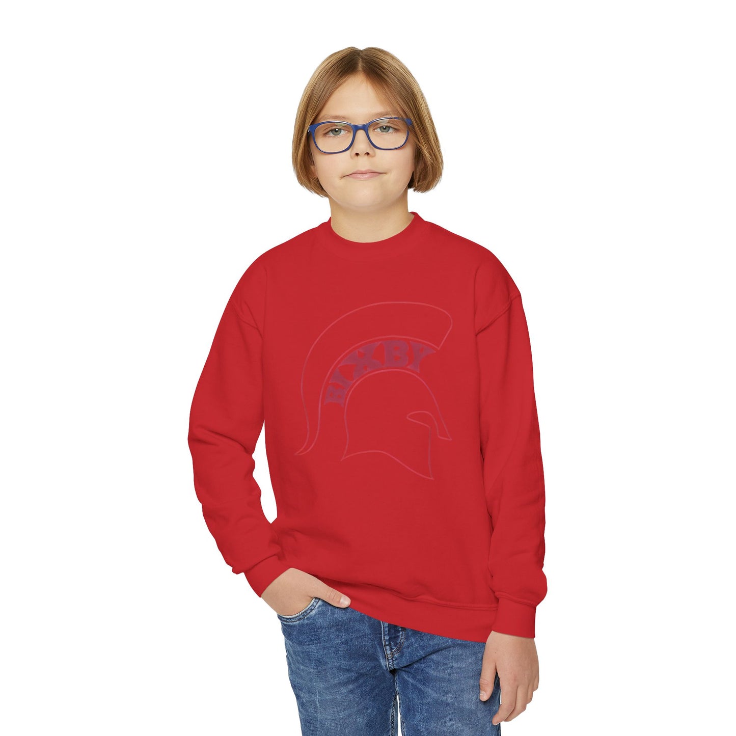 Youth Bixby Spartan Helmet Gildan Sweatshirt