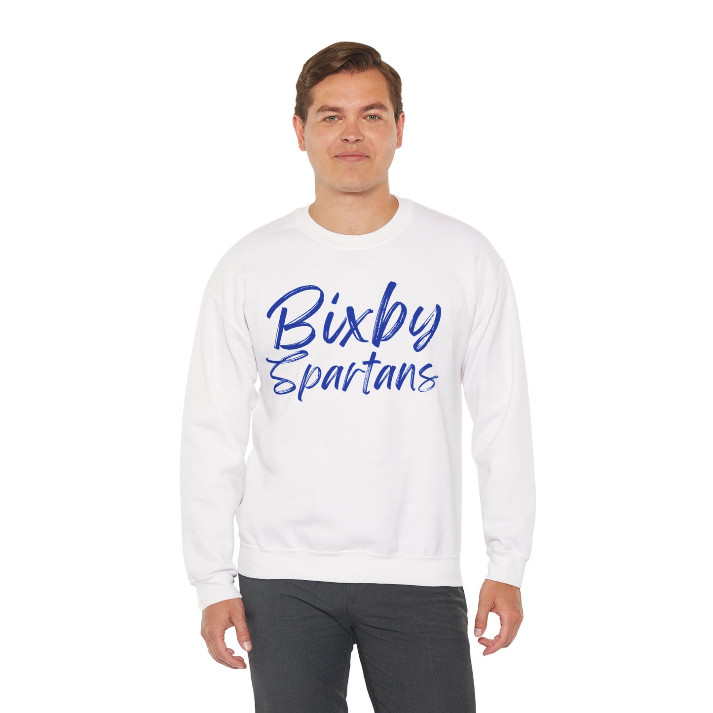 Bixby Spartans Cursive Print Gildan Sweatshirt