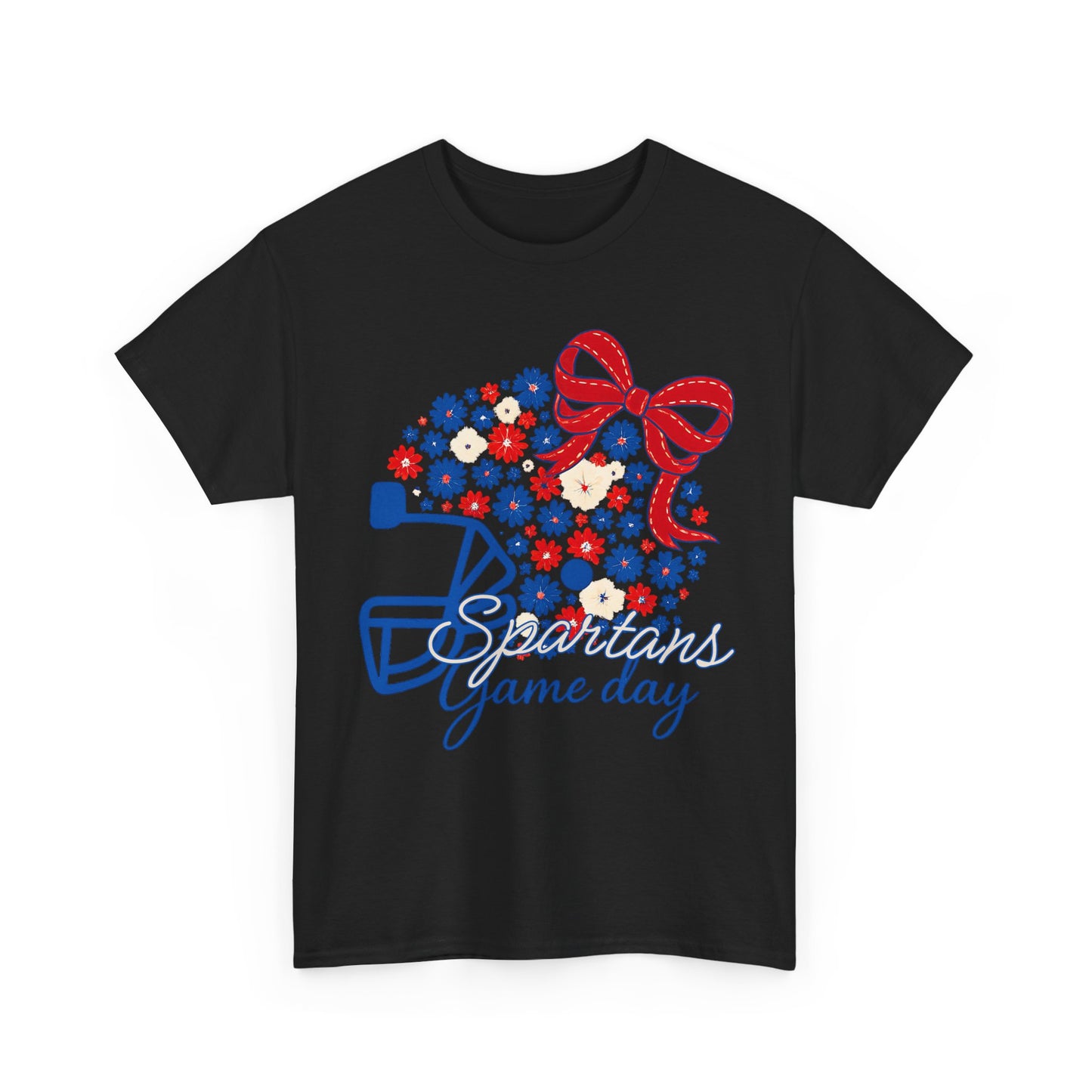 Bixby Spartans Floral Helmet Gildan Tee