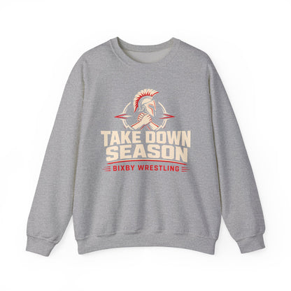 Bixby Spartans Take Down Season Wrestling - Bixby Wrestling Team Sweatshirt
