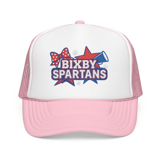 Bixby Spartans Cheer Embroidered Foam Trucker Hat