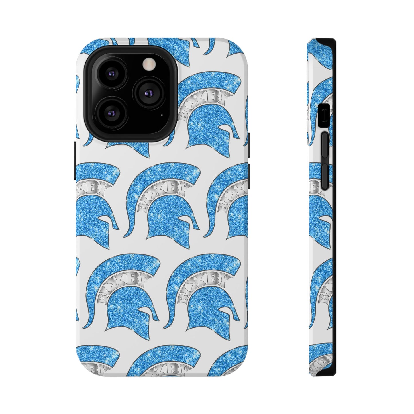 Bixby Spartan Blue Bling Logo Impact Resistant iPhone Case