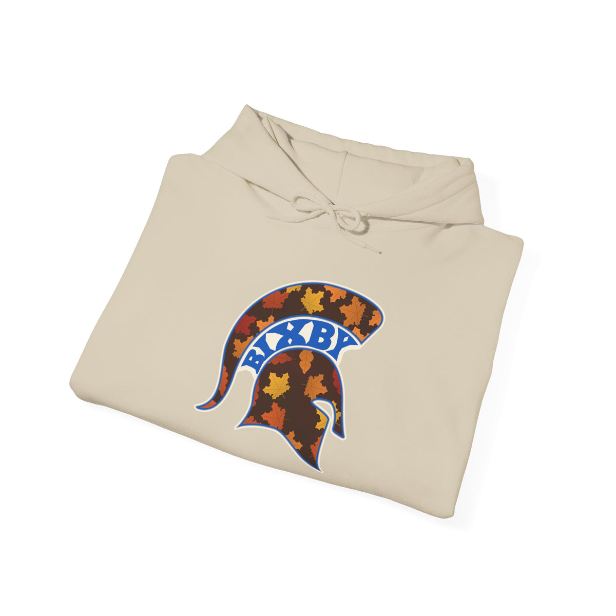 Bixby Spartans Fall Leaves Helmet Hoodie – Autumn Game Day Hooded Sweatshirt