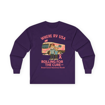 Where RV USA Breast Cancer Awareness Gildan Long Sleeve Shirt