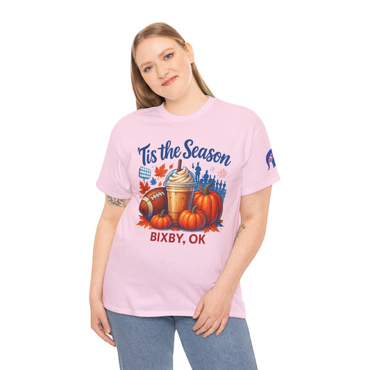 Bixby Football Mom Pumpkin Spice Vibes Gildan Tee