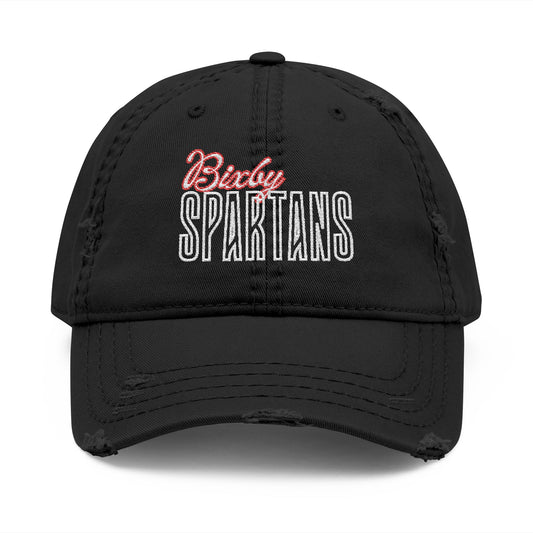 Bixby Spartan Cursive Embroidered Distressed Classic Ballcap