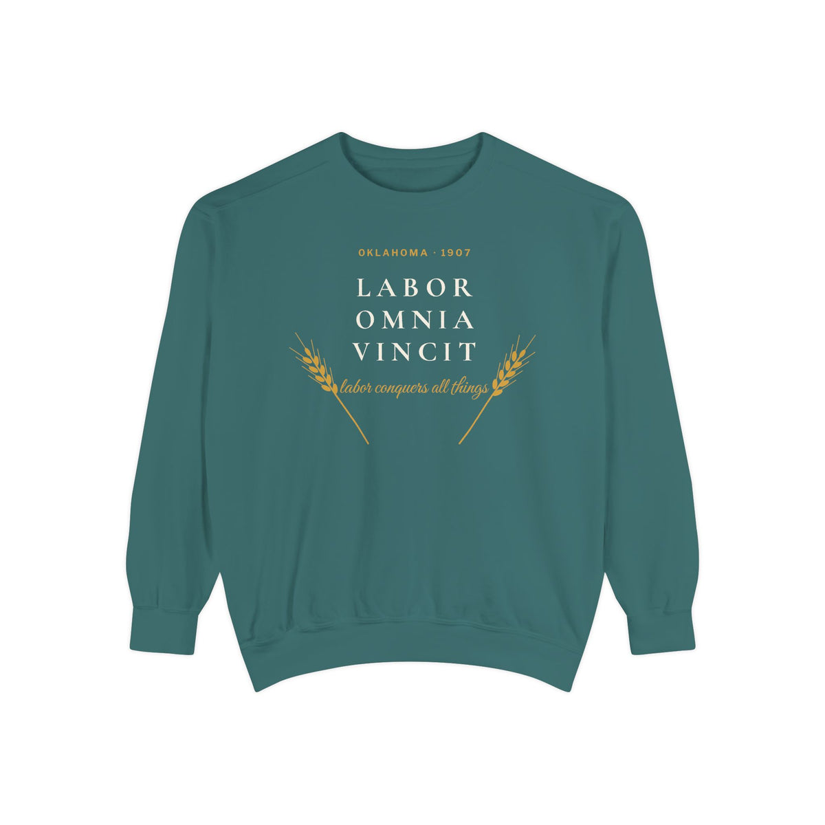 Labor Omnia Vincit Oklahoma Crewneck Sweatshirt | Comfort Colors
