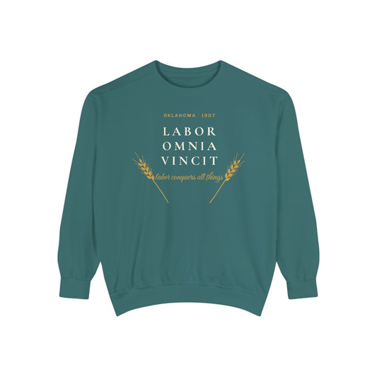 Labor Omnia Vincit Oklahoma Crewneck Sweatshirt | Comfort Colors