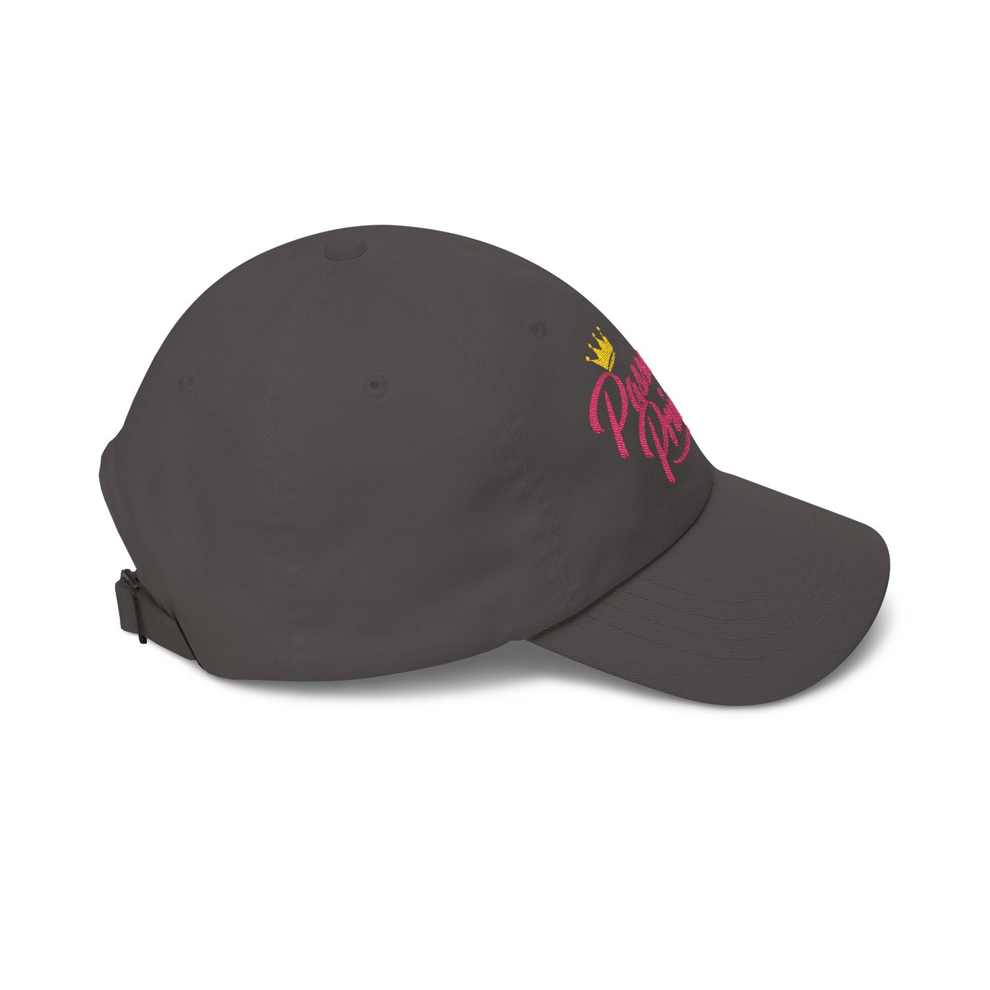 Passenger Princess Dad Cap – Embroidered White Baseball Hat with Pink Script and Crown