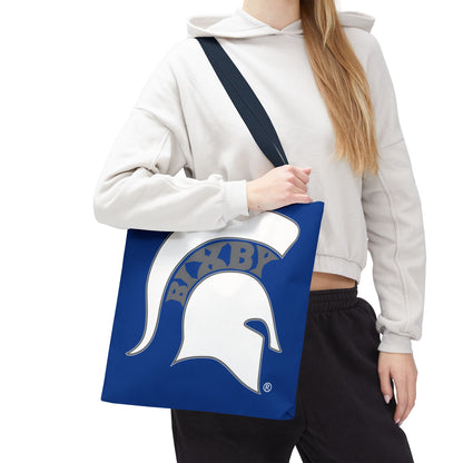 Bixby Spartans White Logo Royal Blue Polyester Tote Bag