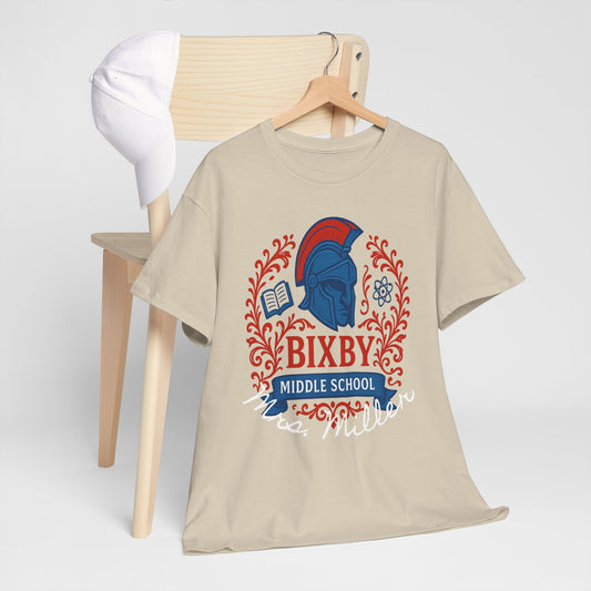 Floral Personalized Bixby Middle School Spartan Gildan Tee