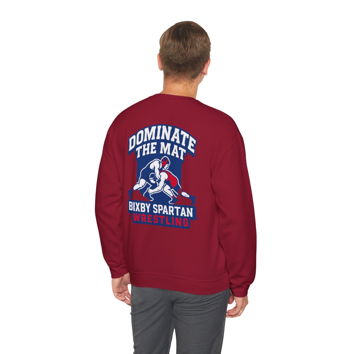 Dominate The Mat Spartan Wrestling Gildan Sweatshirt