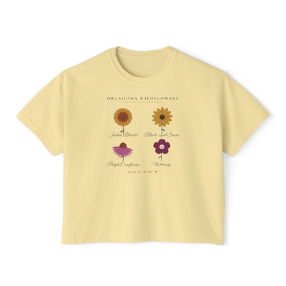Oklahoma Wildflower Field Guide Boxy Comfort Colors Tee