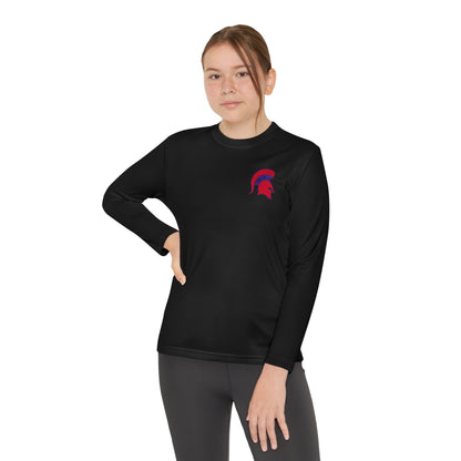 Spartan Red Logo Youth Long Sleeve Sport-Tek Tee