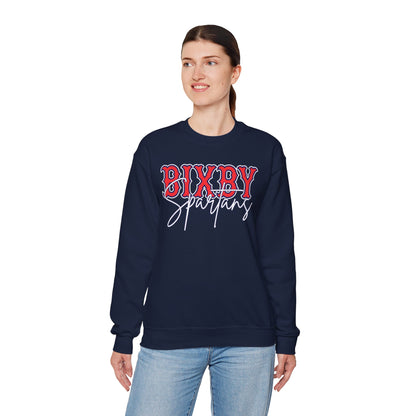 Bixby Spartans Cursive Print Gildan Sweatshirt