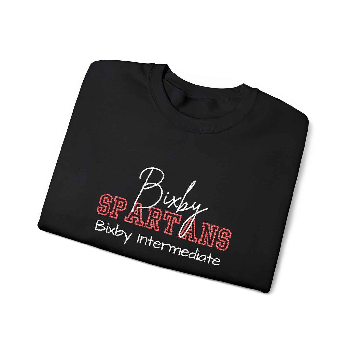 Personalized Embroidered Bixby Spartans Crewneck Sweatshirt