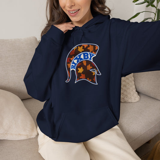 Bixby Spartans Fall Leaves Helmet Hoodie – Autumn Game Day Hooded Sweatshirt