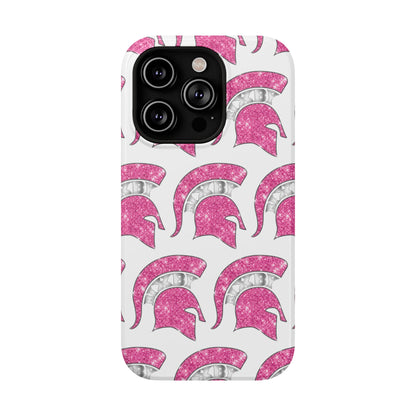 Bixby Spartan Pink Bling Logo Impact Resistant iPhone Case