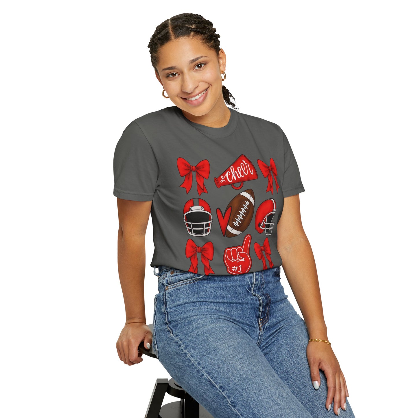 Cheer and Football Comfort Colors Tee