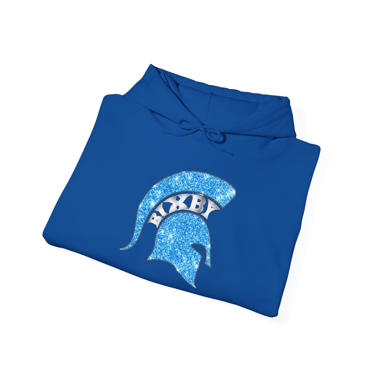 Bixby Spartan Blue Helmet Bling Gildan Hoodie