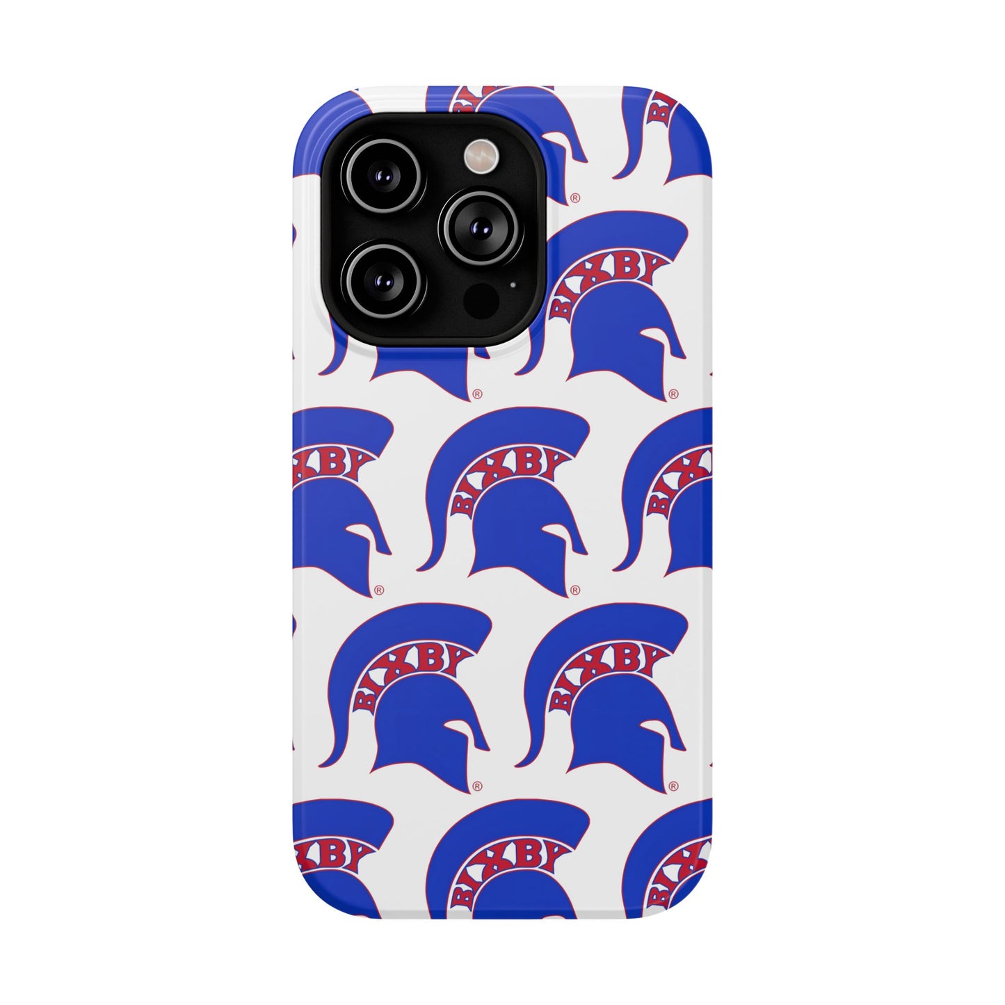 Bixby Spartan Blue Logo Impact Resistant iPhone Case