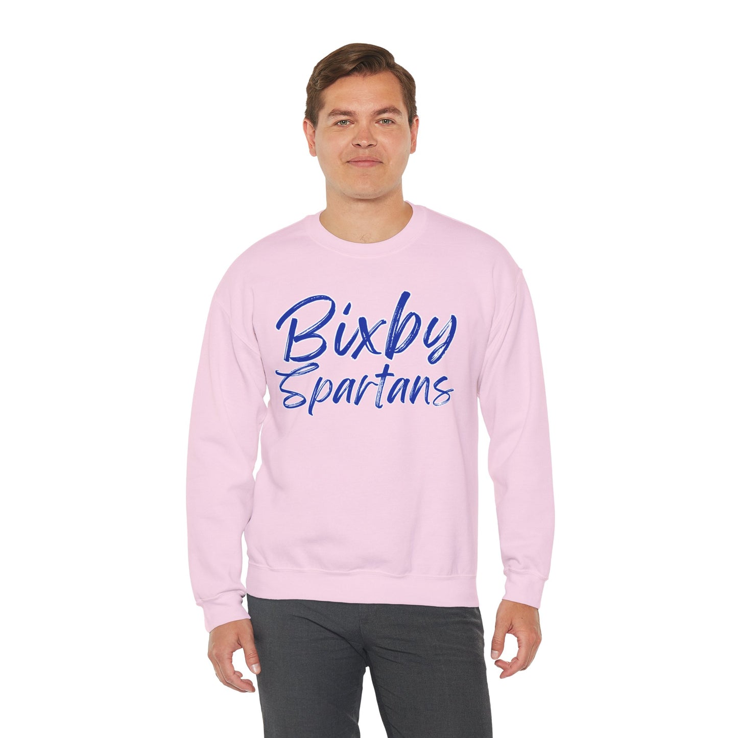 Bixby Spartans Cursive Print Gildan Sweatshirt