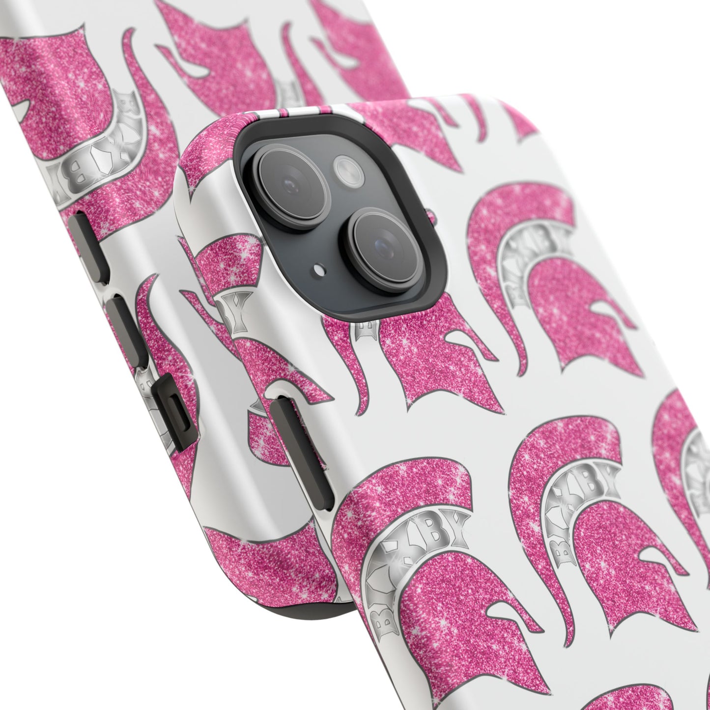 Bixby Spartan Pink Bling Logo Impact Resistant iPhone Case