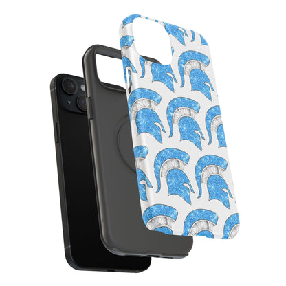 Bixby Spartan Blue Bling Logo Impact Resistant iPhone Case
