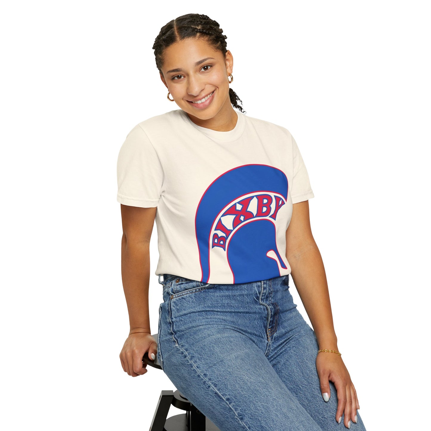 Bixby Spartan Blue Logo Comfort Colors Tee