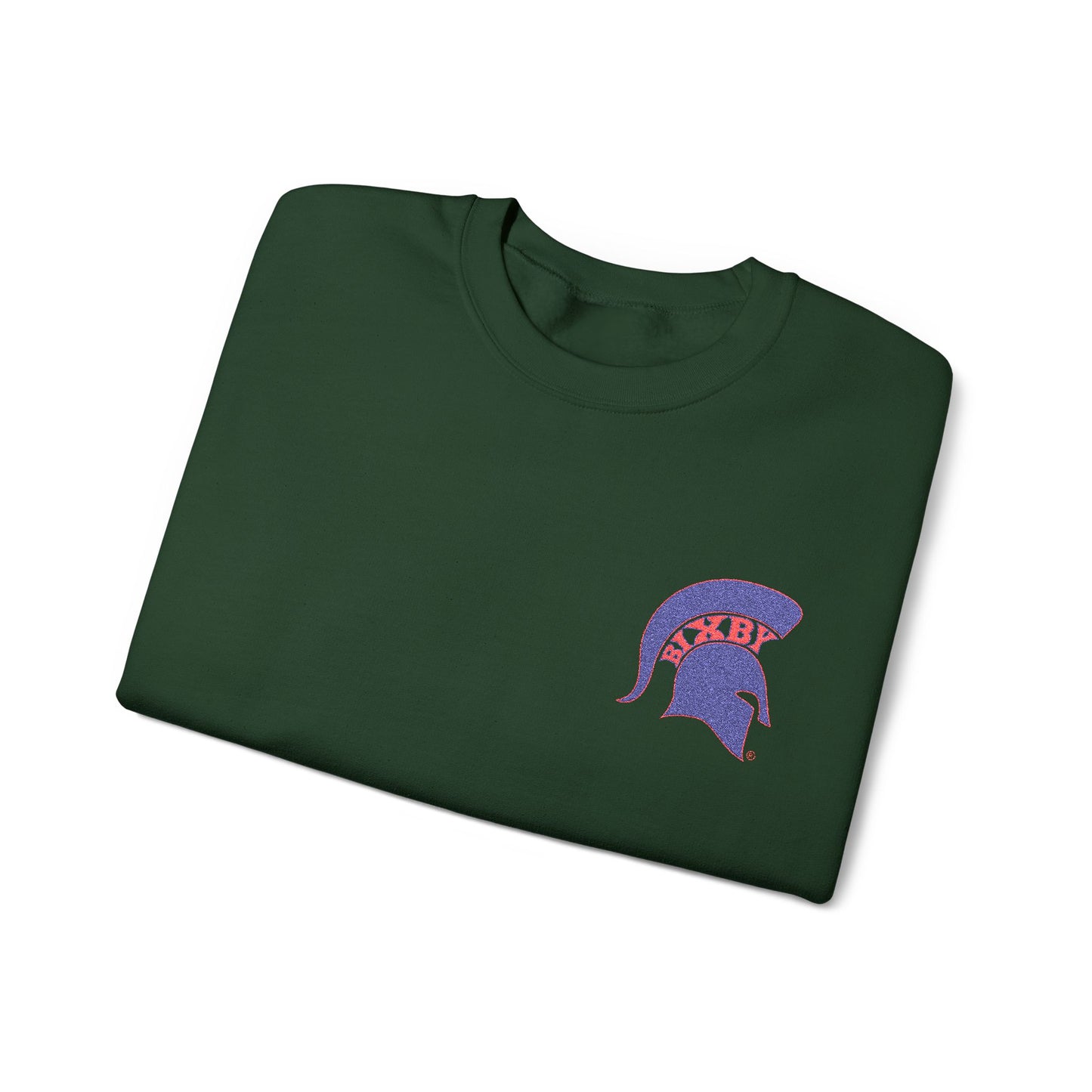 Embroidered Blue Spartan Helmet Gildan Sweatshirt