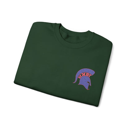 Embroidered Blue Spartan Helmet Gildan Sweatshirt
