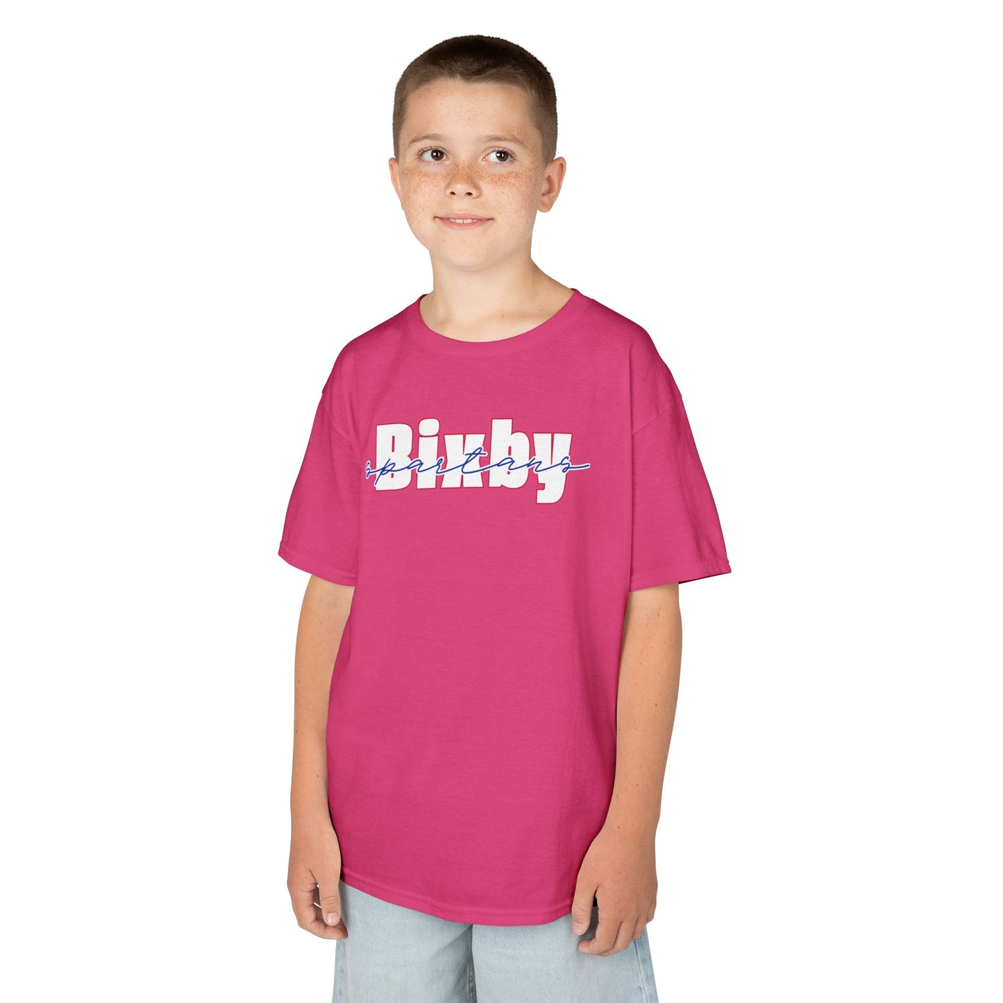 Bixby Spartans Cursive Youth Gildan Tee