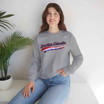 Spartan Educator Patriotic Design Gildan Sweatshirt