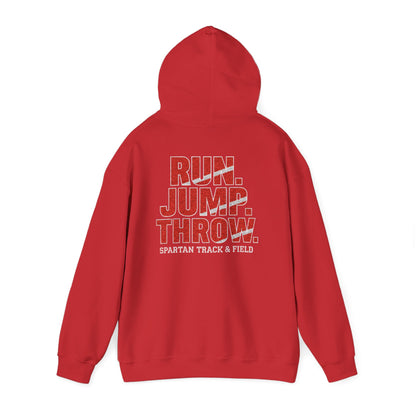 Run. Jump. Throw. Spartan Track Gildan Hoodie