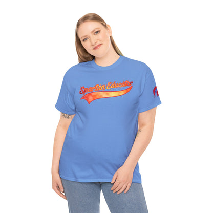 Spartan Educator Fall Design Gildan Tee With Sleeve Logo