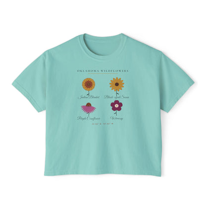 Oklahoma Wildflower Field Guide Boxy Comfort Colors Tee