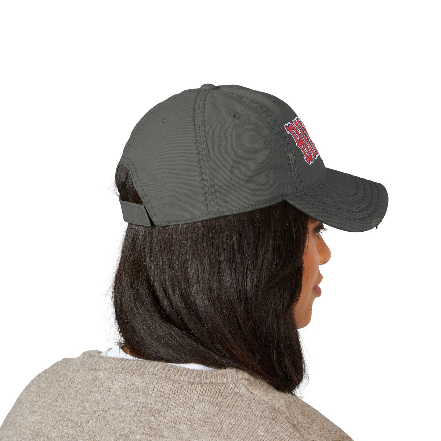 Distressed Embroidered 'BIXBY' Vintage Baseball Cap