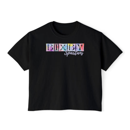 Bixby Spartans Comfort Colors Spring Pastel Boxy Tee