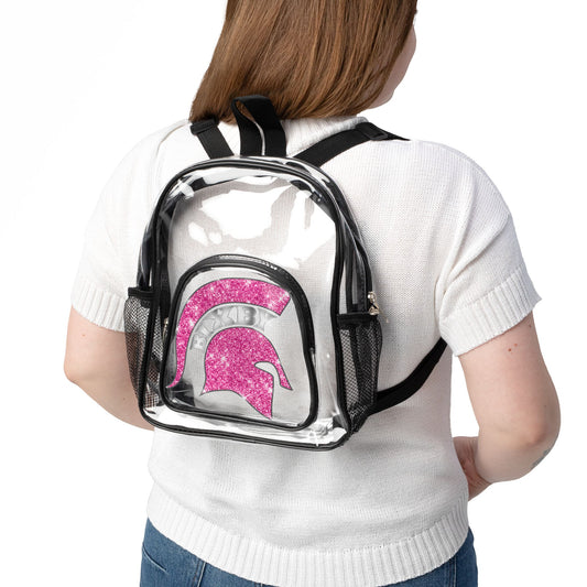 Spartan Pink Bling Logo Clear Event Backpack